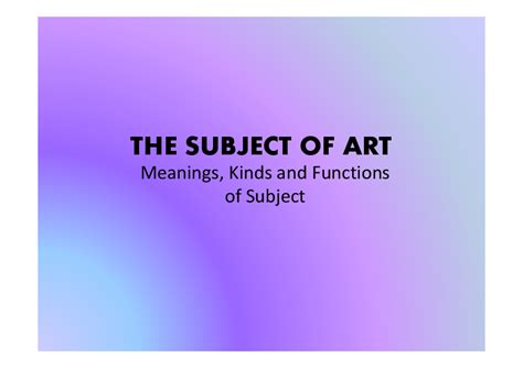 subject matter definition in art and the significance of color in storytelling